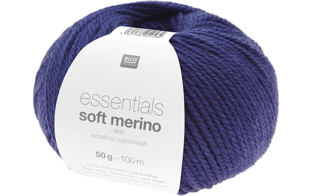 Rico Design Laine Soft Merino aran 50 g, Bleu
