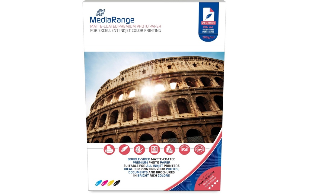 MediaRange Papier photo A4 200 g/m² 50 Pièce/s
