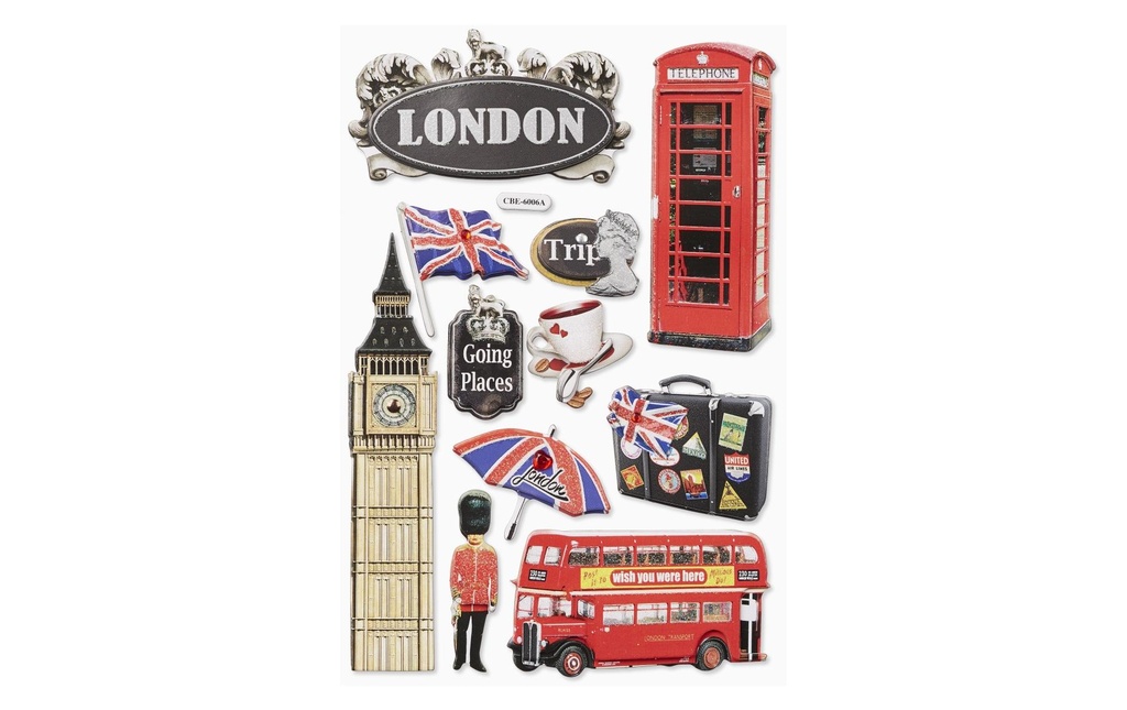 HobbyFun Autocollant à motif London 1 feuille