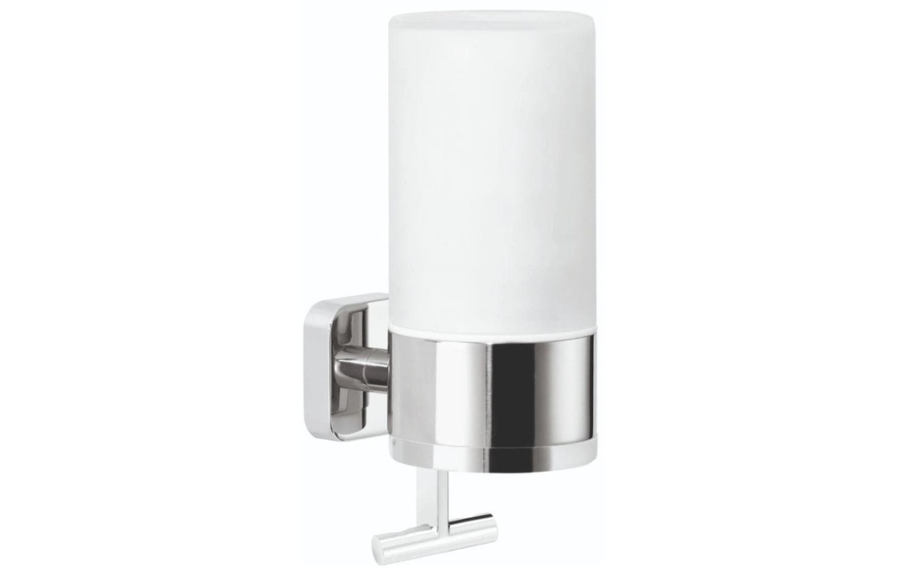 tesa Distributeur de savon Élégant 230 ml, Argenté/Blanc