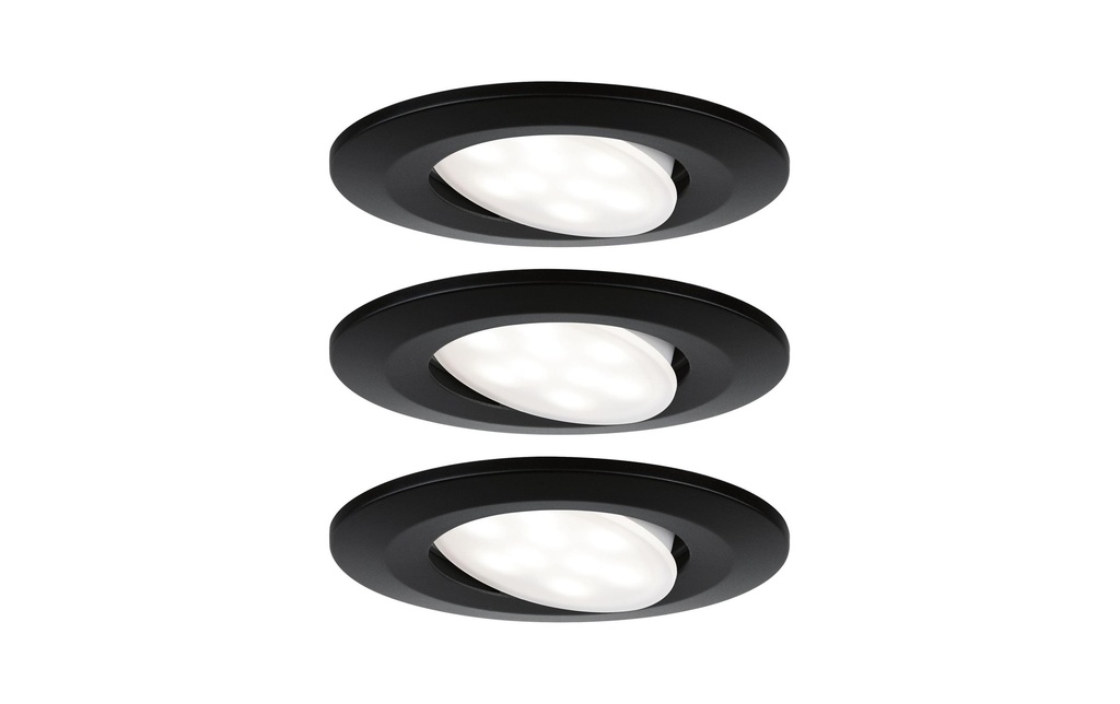 Paulmann Spot encastré Set de base LED Calla, 3 x 6W, 4.000K, noir
