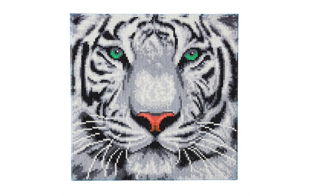CRAFT Buddy Kits de bricolage Crystal Art Kit White Tiger 30 x 30 cm