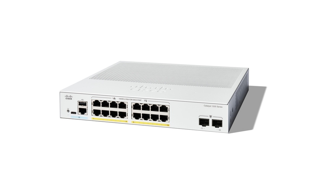 Cisco PoE+ Switch Catalyst C1200-16P-2G 18 ports