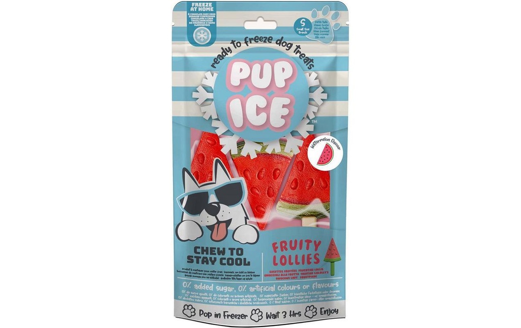 PUP ICE Friandise Fruity Lollies Melon, 3 pièces, 90g