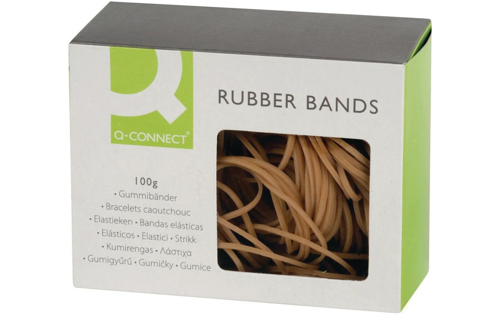 Q-CONNECT Elastiques no.10 brun 100g (100 pces)