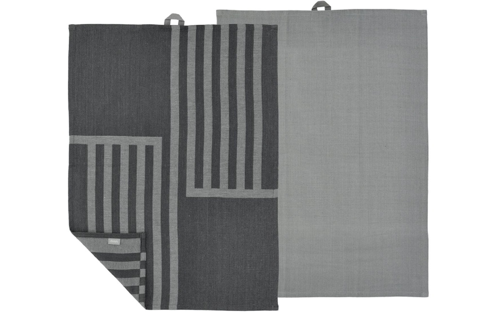 Södahl Ensemble de torchons pour la vaisselle Reflection, 50 x 70 cm, Ash, 2 pièces