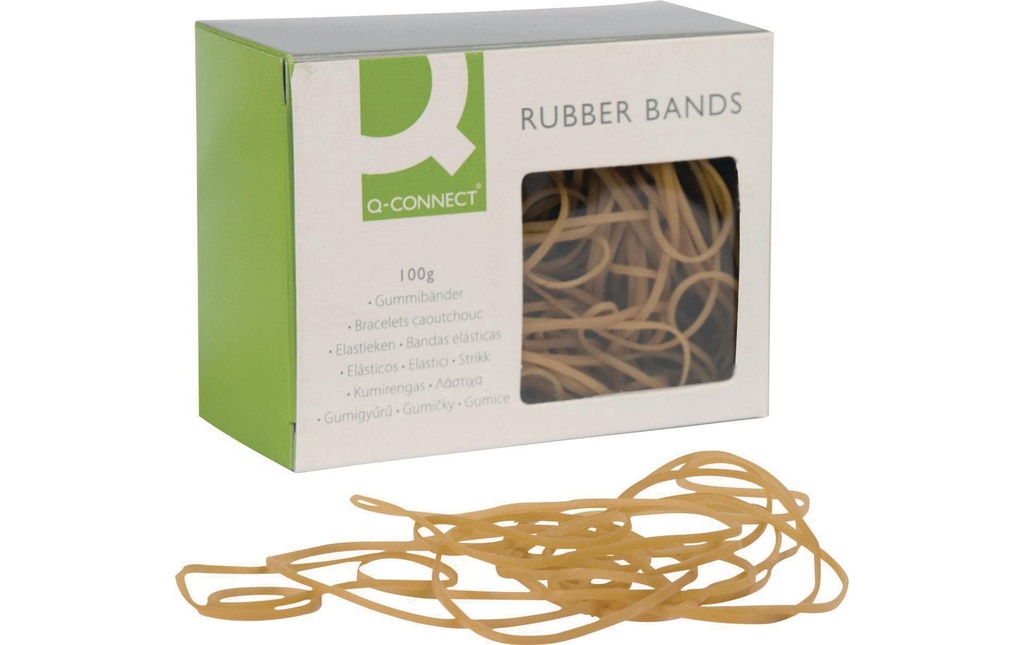 Q-CONNECT Elastiques no.78 brun 100g (100 pces)
