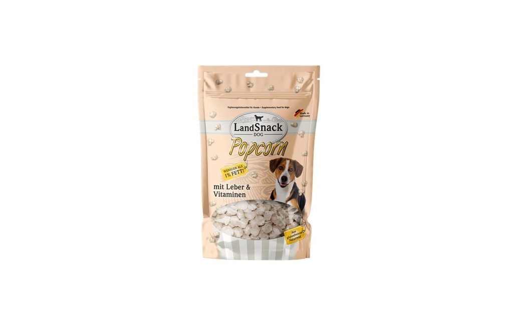 LandSnack Collation Dog Popcorn avec foie & vitamines, 100g