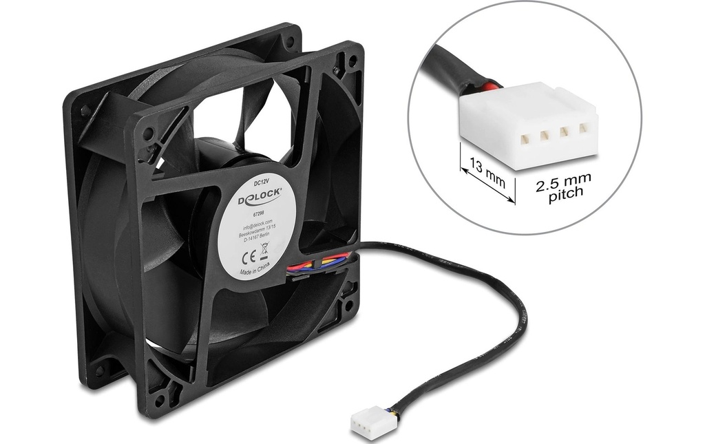 Delock Ventilateur PC 12 V DC, 120 x 120 x 38 mm