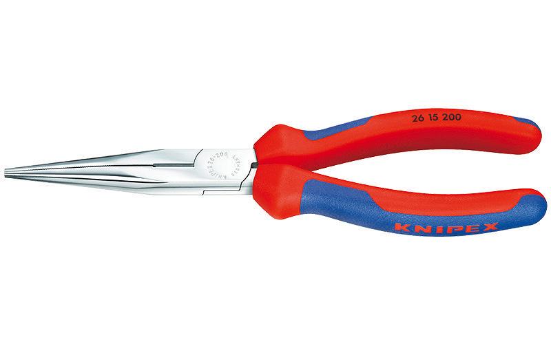 Knipex Pince à becs demi-ronds avec tranchant chromé