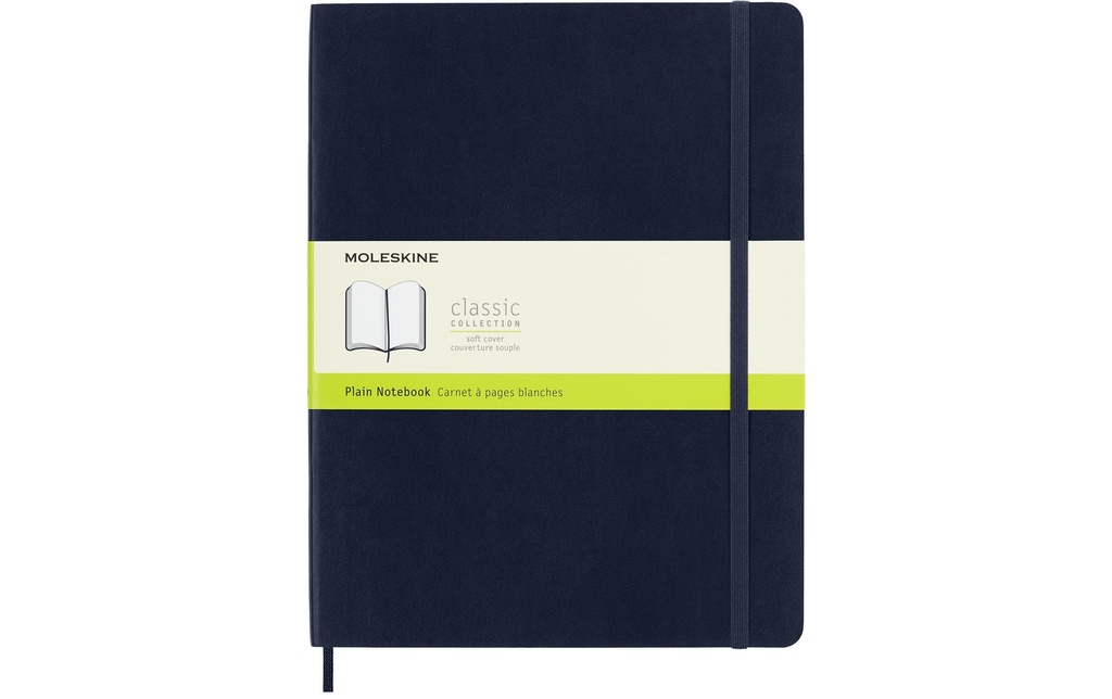Moleskine Bloc-notes Classic XL à couverture souple vierge Saphier