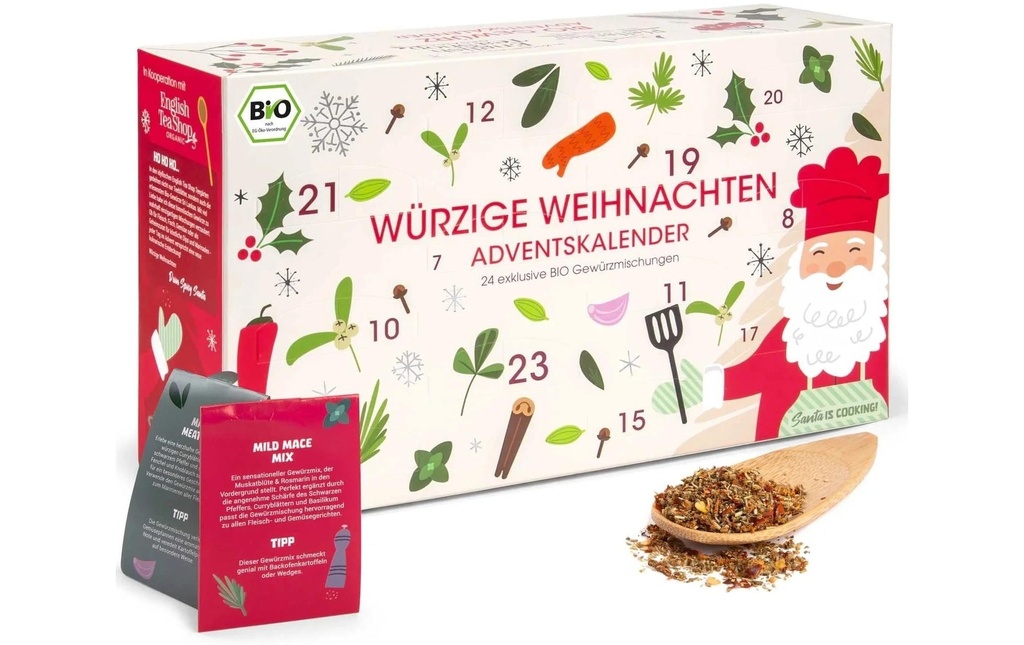 XMAS Calendrier de l’Avent Noël épicé 24 mélanges d'épices bio