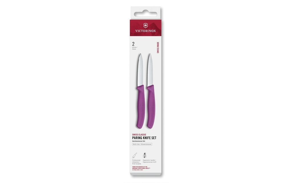 Victorinox Jeux de couteaux Swiss Classic, 8 cm, violet, 2 pièces