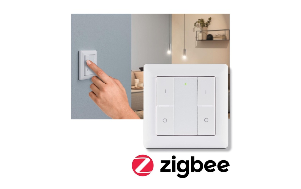 Paulmann Commutateur mural radio ZigBee On / Off / Dimmer, Blanc