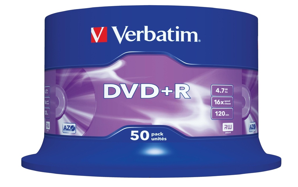 Verbatim DVD+R 4.7 GB, tour (50 Pièce/s)