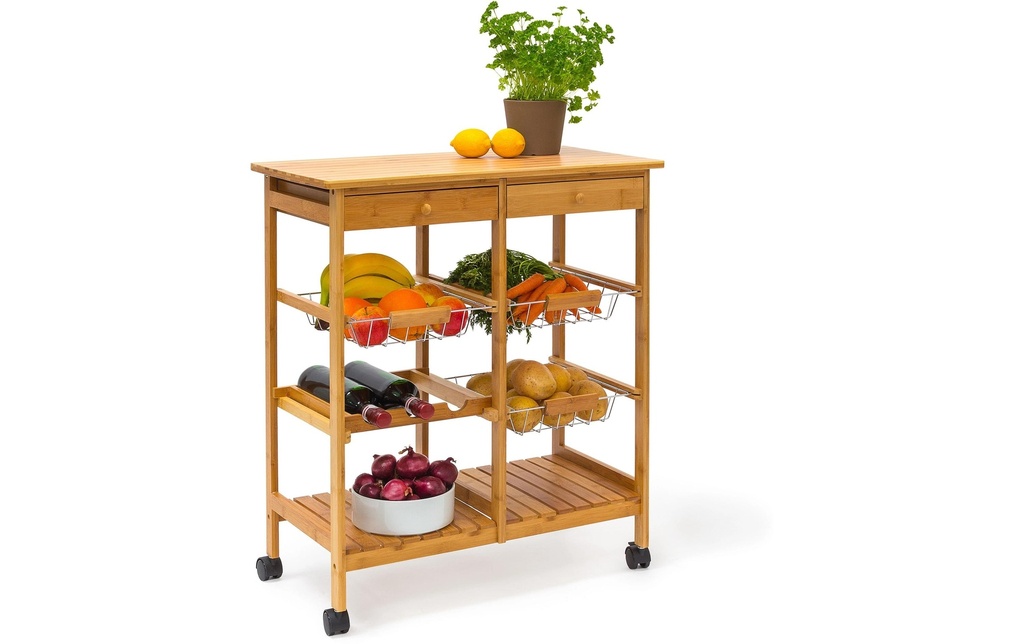 relaxdays Chariot de cuisine James XXL 80 x 67 x 37 cm
