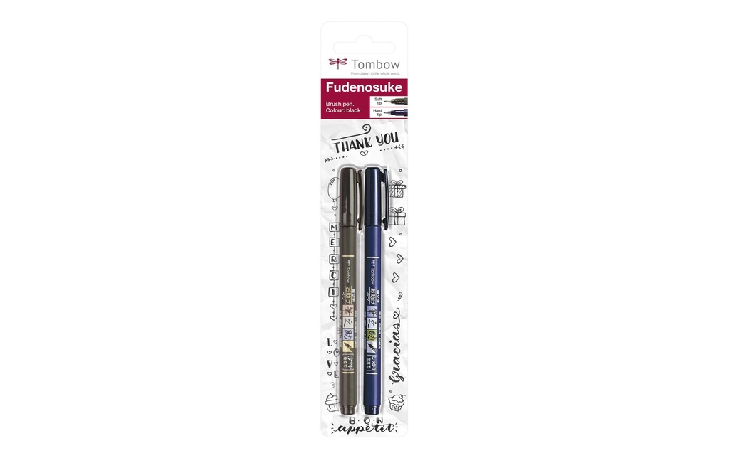 TOMBOW Calligraphie Fudenosuke noir (2 pces)