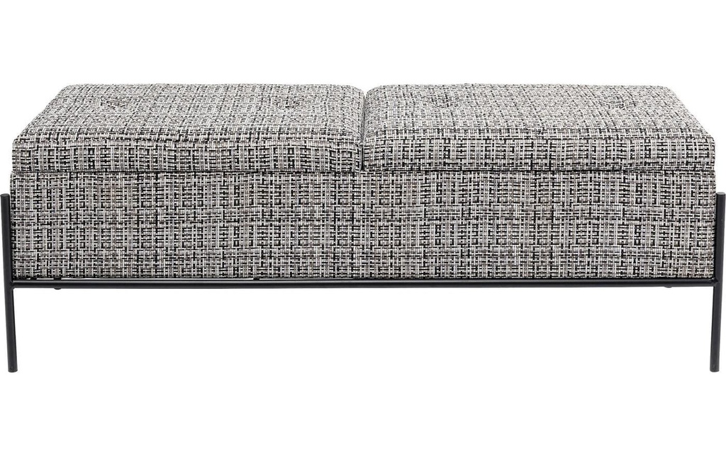 Kare Coffre-siège Buttons Storage B&W Grand, 120 cm, gris