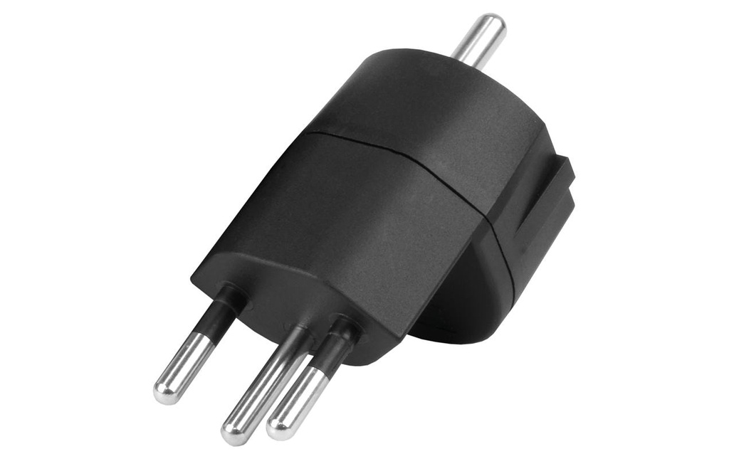 STEFFEN Adaptateur fixe 3 pôles allemand sur connecteur CH T12 noir, CEE7