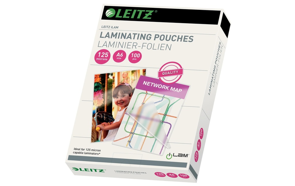 Leitz Film laminé A6, 125 µm, 100 pièces, brillant
