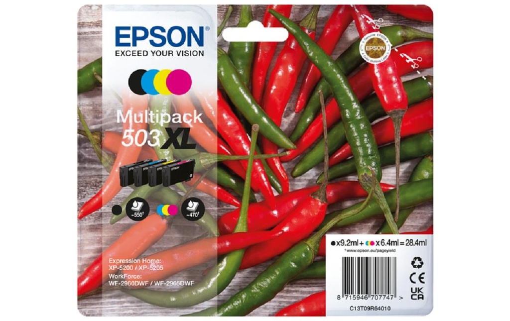 Epson Encre Multipack 503XL noir/Cyan/Magenta/Yellow