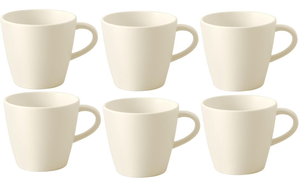 Villeroy & Boch Tasse à café Manufacture Rock 220 ml, 6 Pièce/s, Blanc/Crème