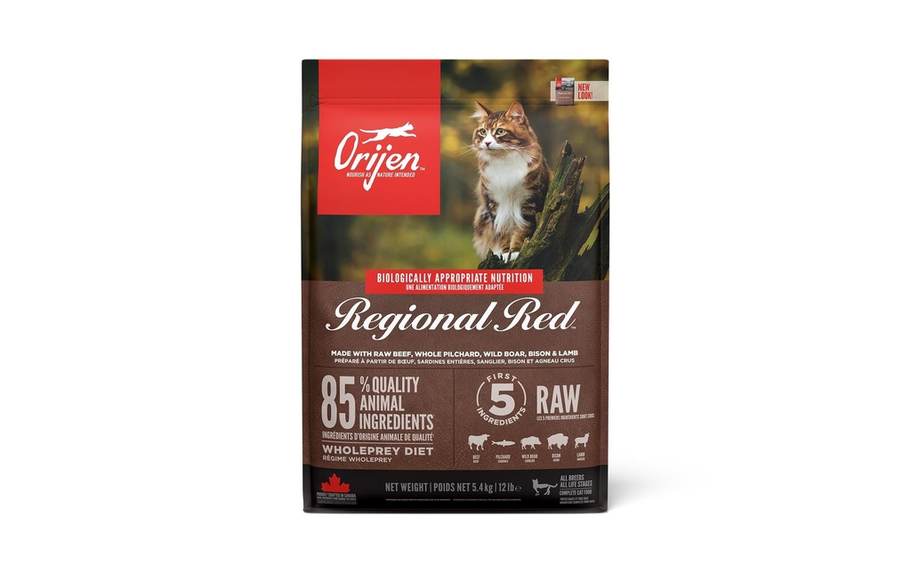 Orijen Alimentation sèche Cat Regional Red avec viande de boeuf, 5.4 kg
