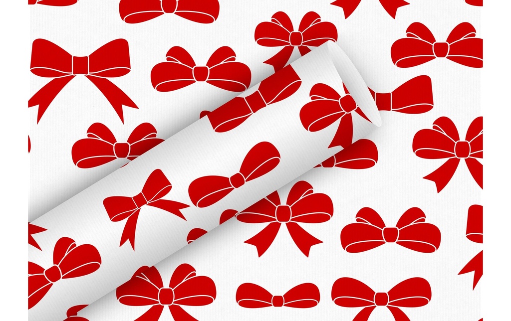 BRAUN + COMPANY Papier cadeau Bows rouge (2 pces)