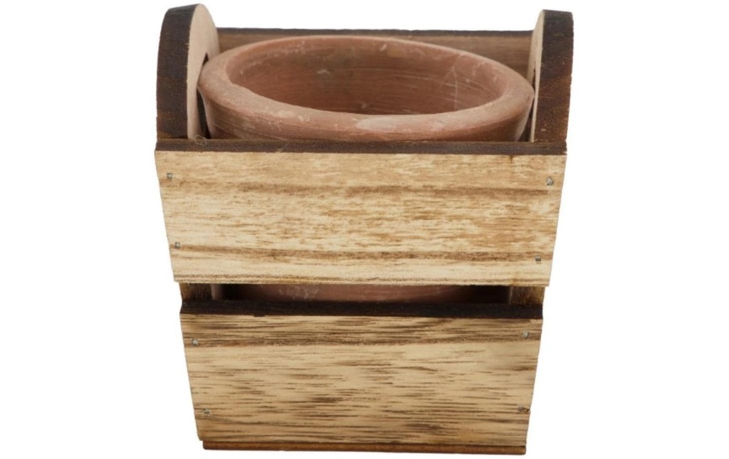 CHALET Pot de plantes Bois de platane, 9.5 x 9.5 x 9.5 cm