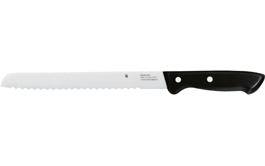 WMF Couteau à pain Classic Line 21 cm, Noir