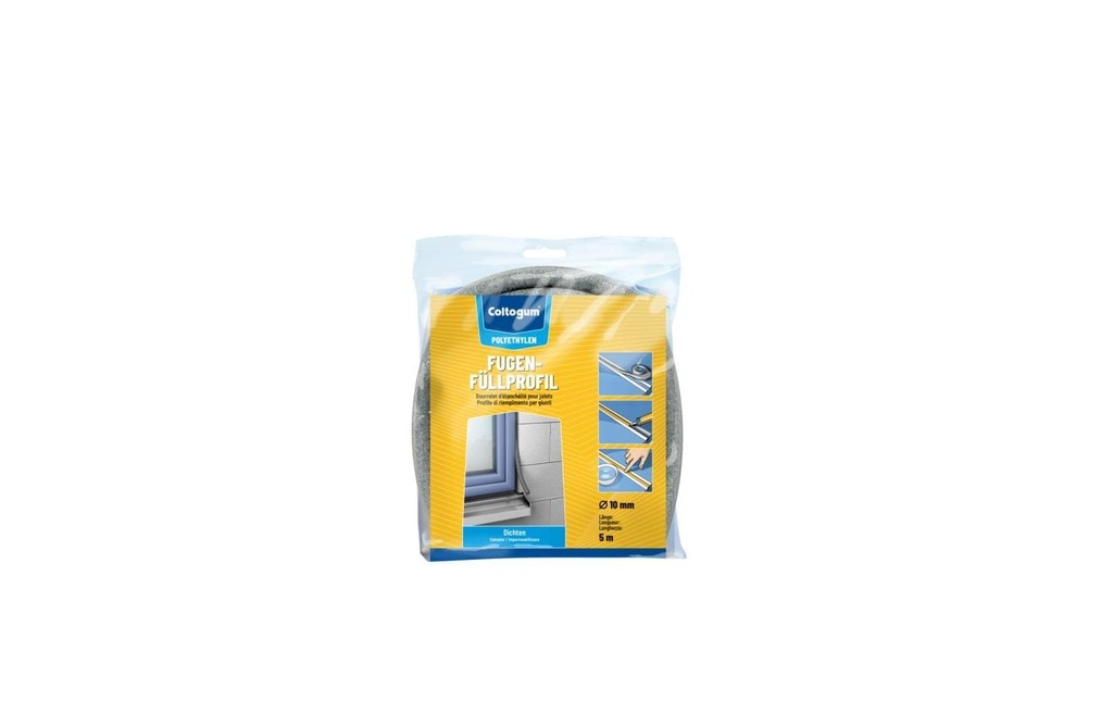 Coltogum Profilé de remplissage de joint 10 mm x 5 m, gris