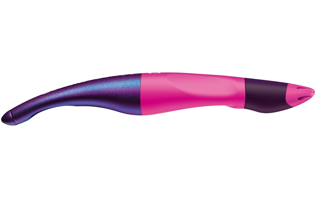 STABILO Stylo à bille roulante Easy Original Holograph 0.5 mm, gauche, rose