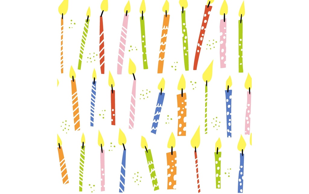 Paper + Design Serviettes en papier B-Day Candles 33 cm x 33 cm, 1 Pièce/s