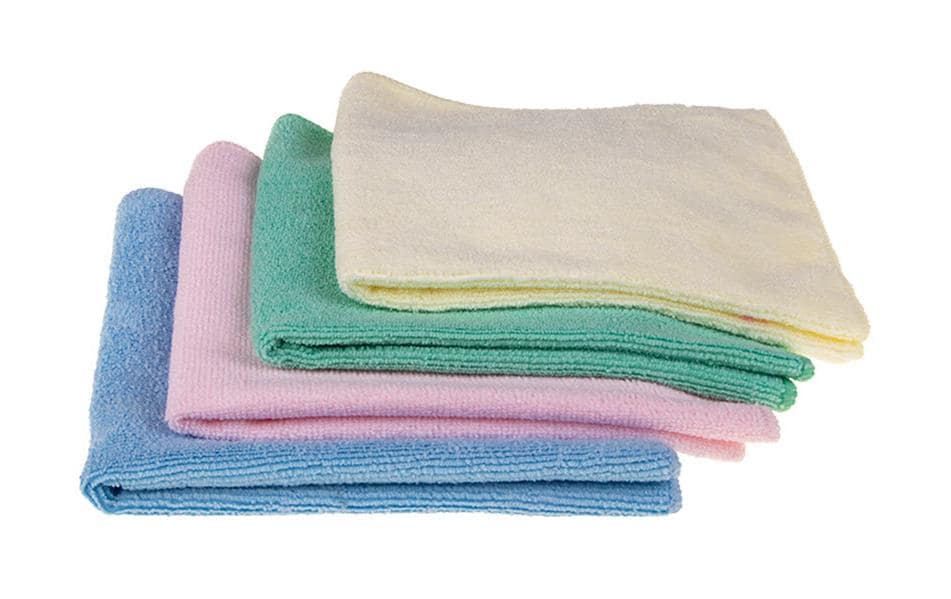 Edi Baur Chiffon de nettoyage en microfibre 4 Pièce/s, Bleu/Vert/Jaune/Rose