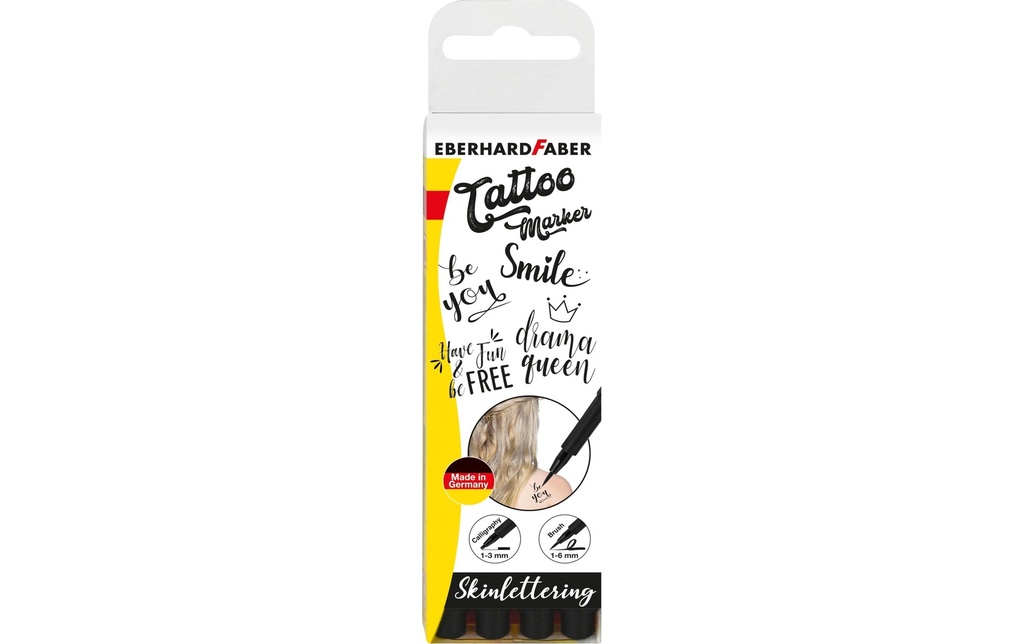 Eberhard Faber Marqueur à tatouage Skinlettering 4 pièces, noir