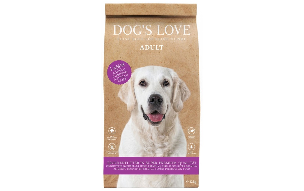 Dog's Love Alimentation sèche Adulte, Agneau, 12 kg