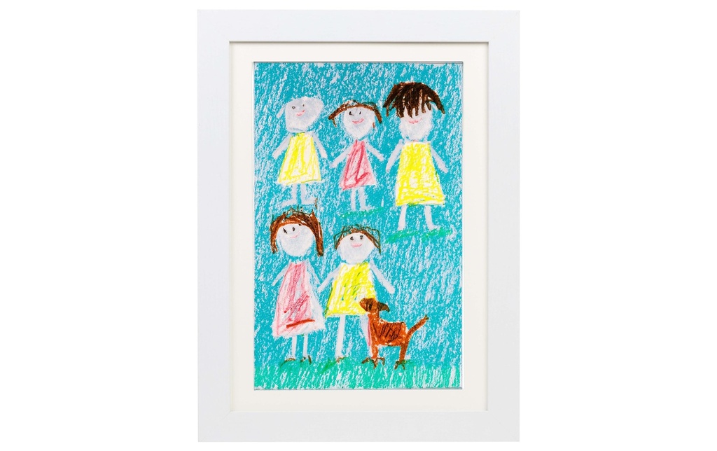 COCON Cadre photo pour les dessins d'enfants 34 x 25 x 4 cm, blanc
