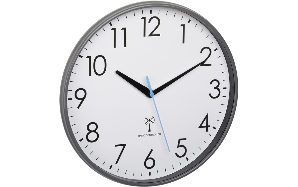 TFA Dostmann Horloge murale radio Gris