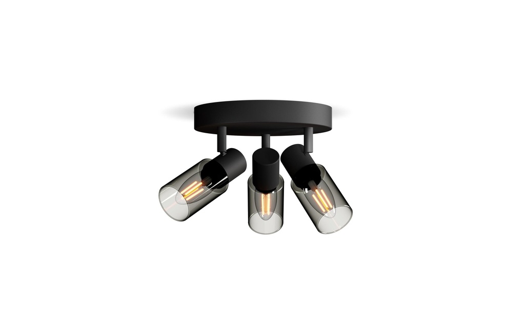 Philips Spot encastré Palms pour E14, rond Noir, sans ampoule
