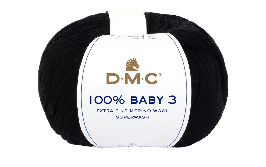 DMC Laine 100% bébé 3 Noir
