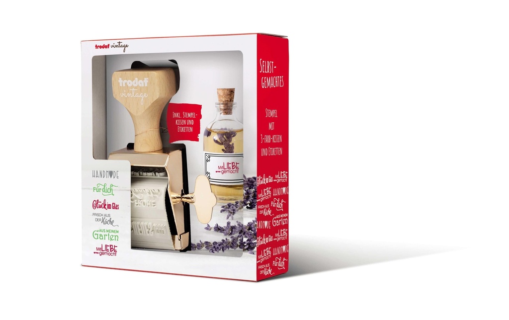 Trodat Tampon Set Vintage fait maison 14 parties