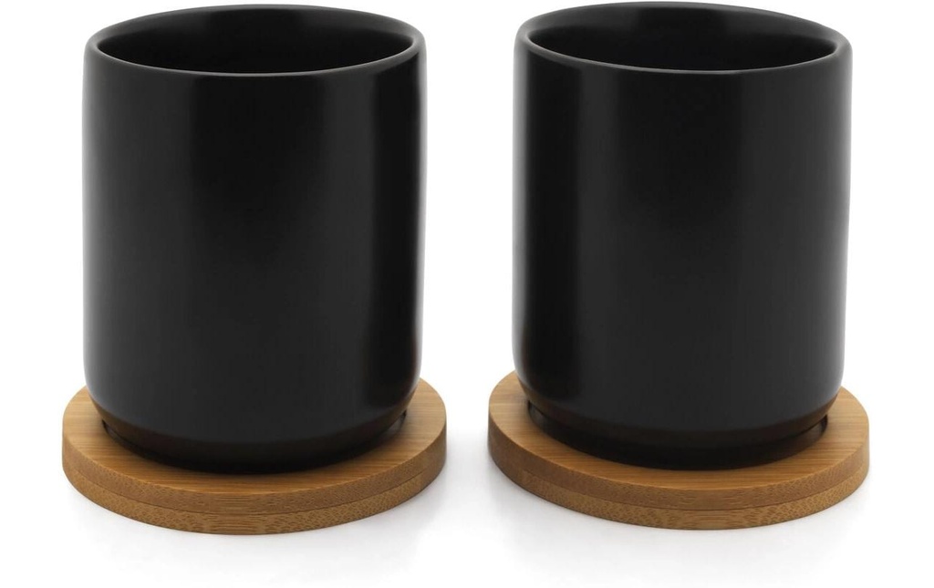 Bredemeijer Tasse à thé Umea 2 pièces, noir
