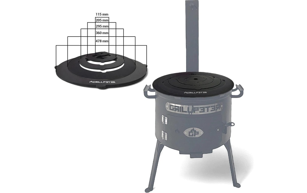 GRILLPETER Plaque de barbecue pour Utschak 45 cm, 10-12 L