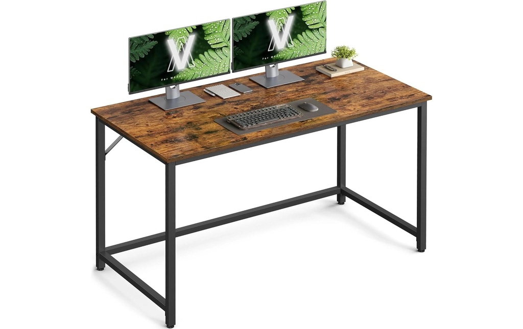 VASAGLE Table avec plaque Marron/noir 120 x 60 cm