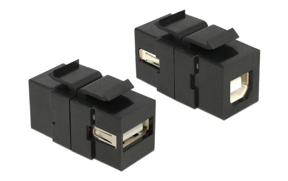 Delock Module Keystone USB 2.0, A – B, (f-f) Noir