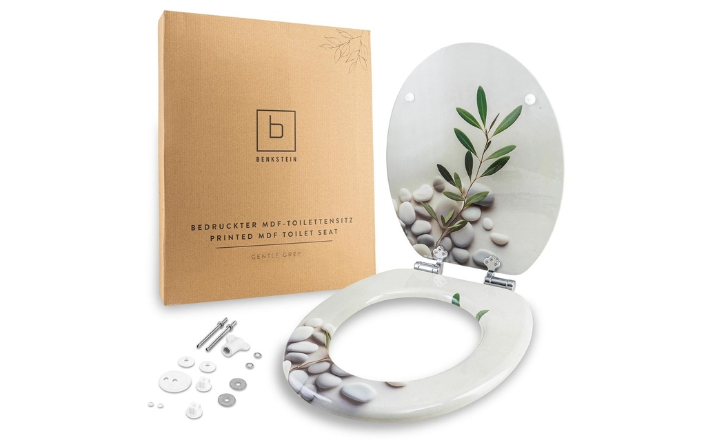 Benkstein Siège de toilette MDF, gris clair