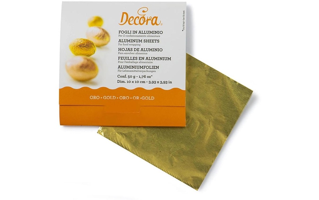 Decora Feuille d'aluminium Or, 150 feuilles