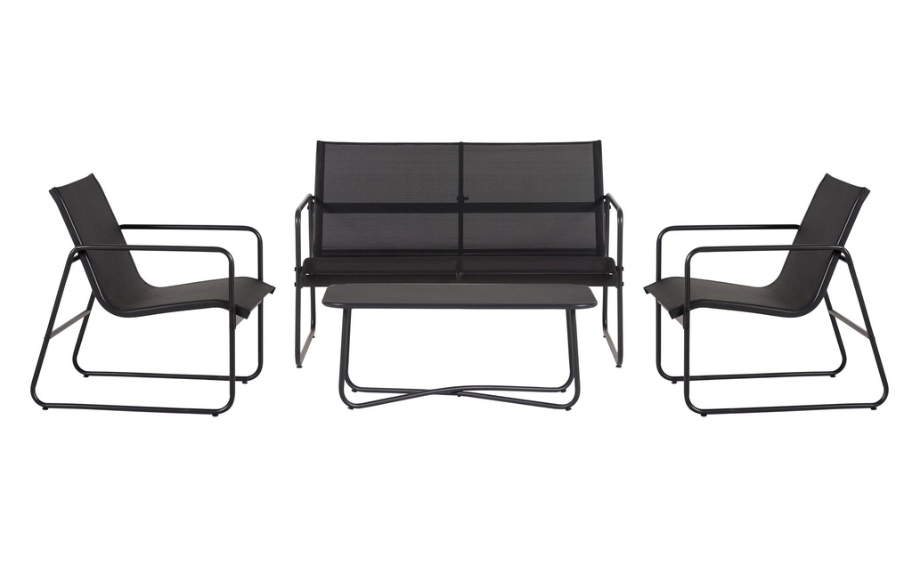 Schou Mobilier lounge Théodore, Set 4 pièces, noir