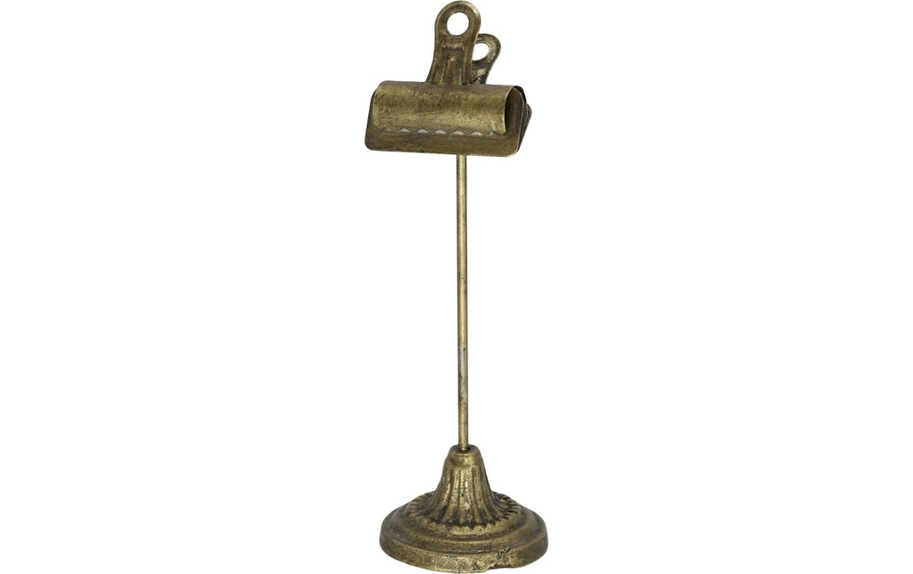 Chic Antique Marque-place de table avec clip laiton antique, 26 cm