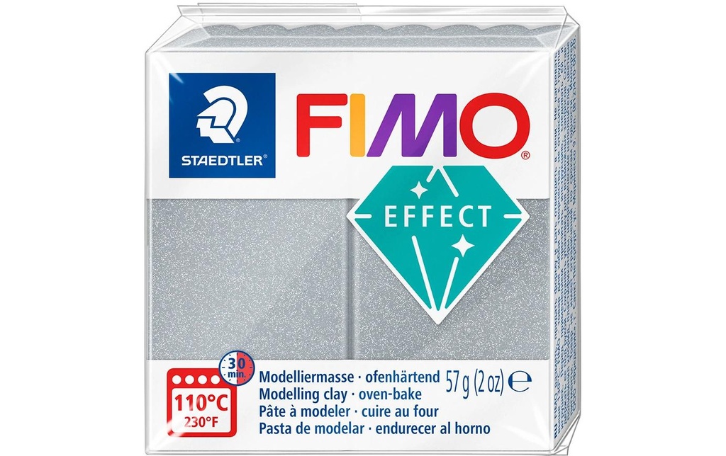 Fimo Matière à modeler Soft argent métallisé